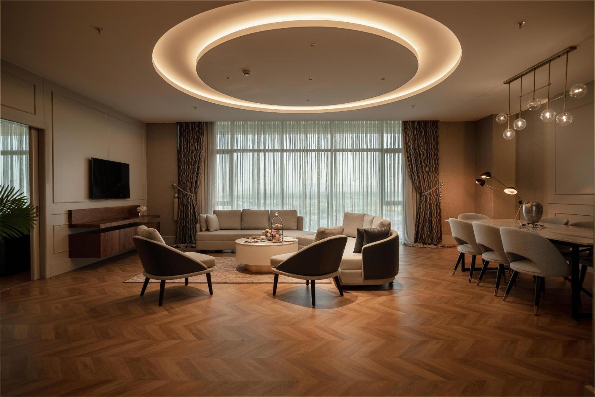 Concorde Tower Hotel & Casino Nicósia Exterior foto A living room in a luxury apartment